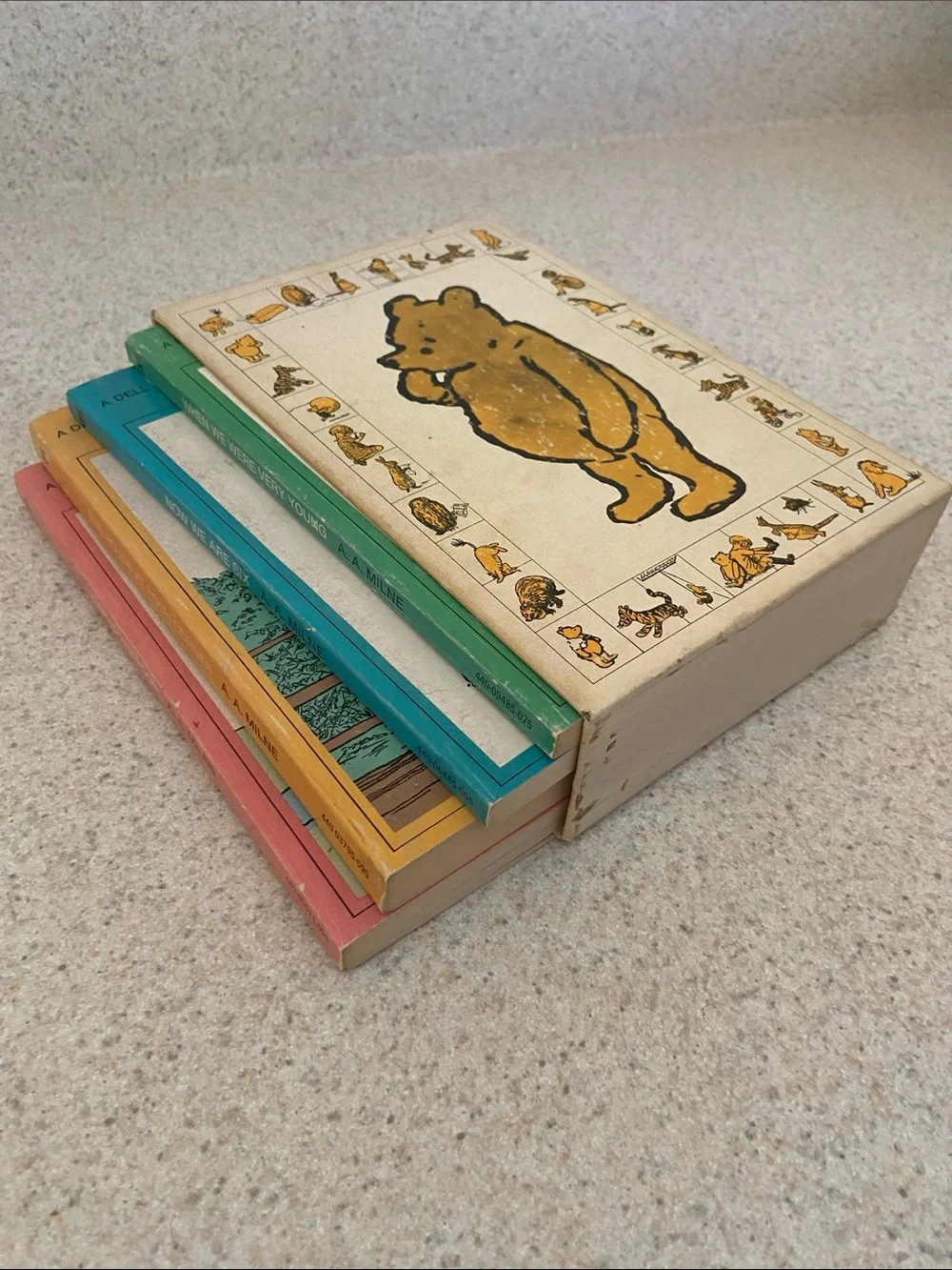 Vintage 1970s Winnie the Pooh A.A. Milne 4 Book Box Set
